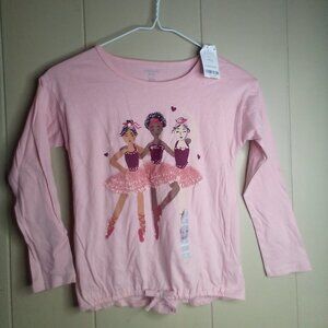 Carter's Kids Long Sleeve Shirt 7 Pink Ballerina Dance